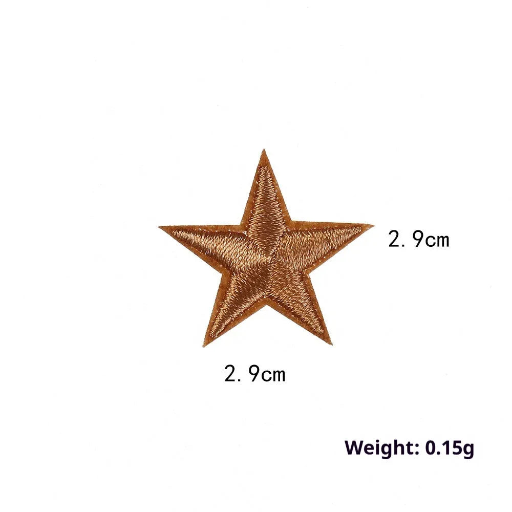 Colourful five-pointed star cloth embroidery stickers for DIY fabric decoration