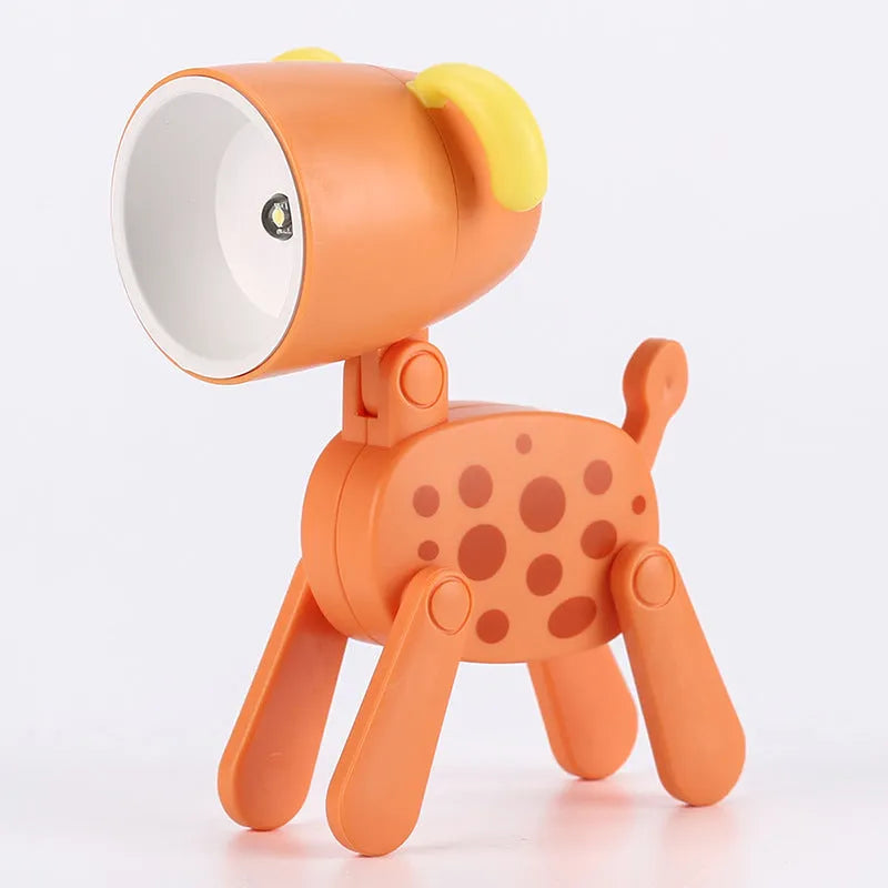 Creative handmade LED mini night lamp with PVC shade in cartoon style, battery operated with button switch