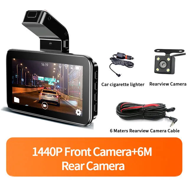 3-inch screen dual lens car DVR dashboard camera with front and rear recording