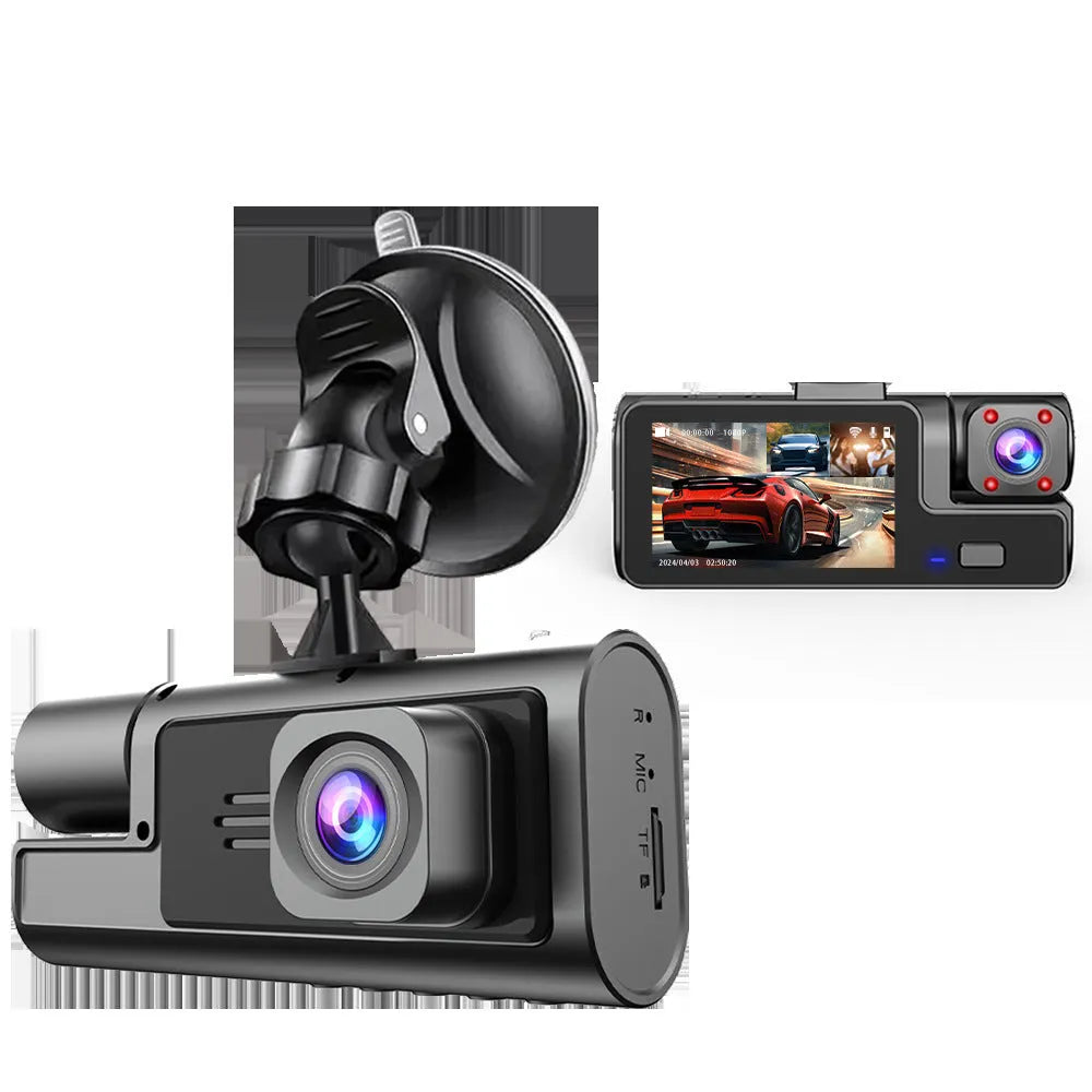 Car dash cam with 2-inch screen, WiFi connectivity, and reversing camera functionality