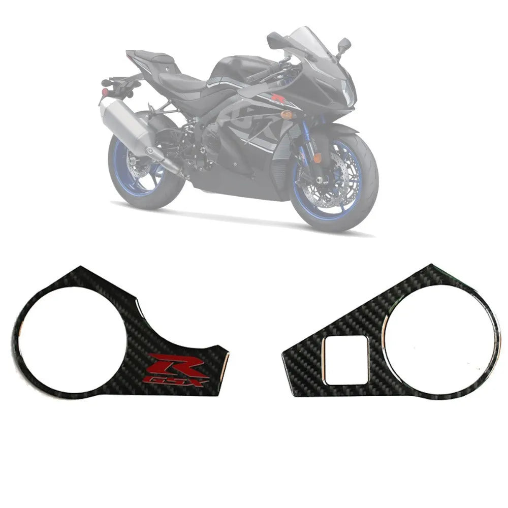 Black carbon fibre effect adhesive sticker for SUZUKI GSXR1000 L1 motorcycle upper connective plate