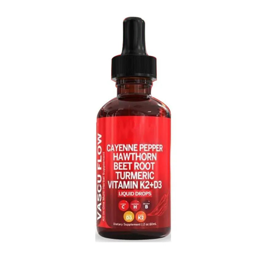 60ml bottle of vitamin D3 with K2 and hawthorn fruit liquid supplement drops with dropper