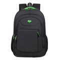 Solid colour Oxford cloth college backpack with curved shoulder straps, shown in black.