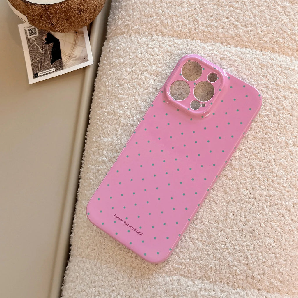 Soft TPU phone case with wavelet dot pattern for iPhone, available in pastel colours