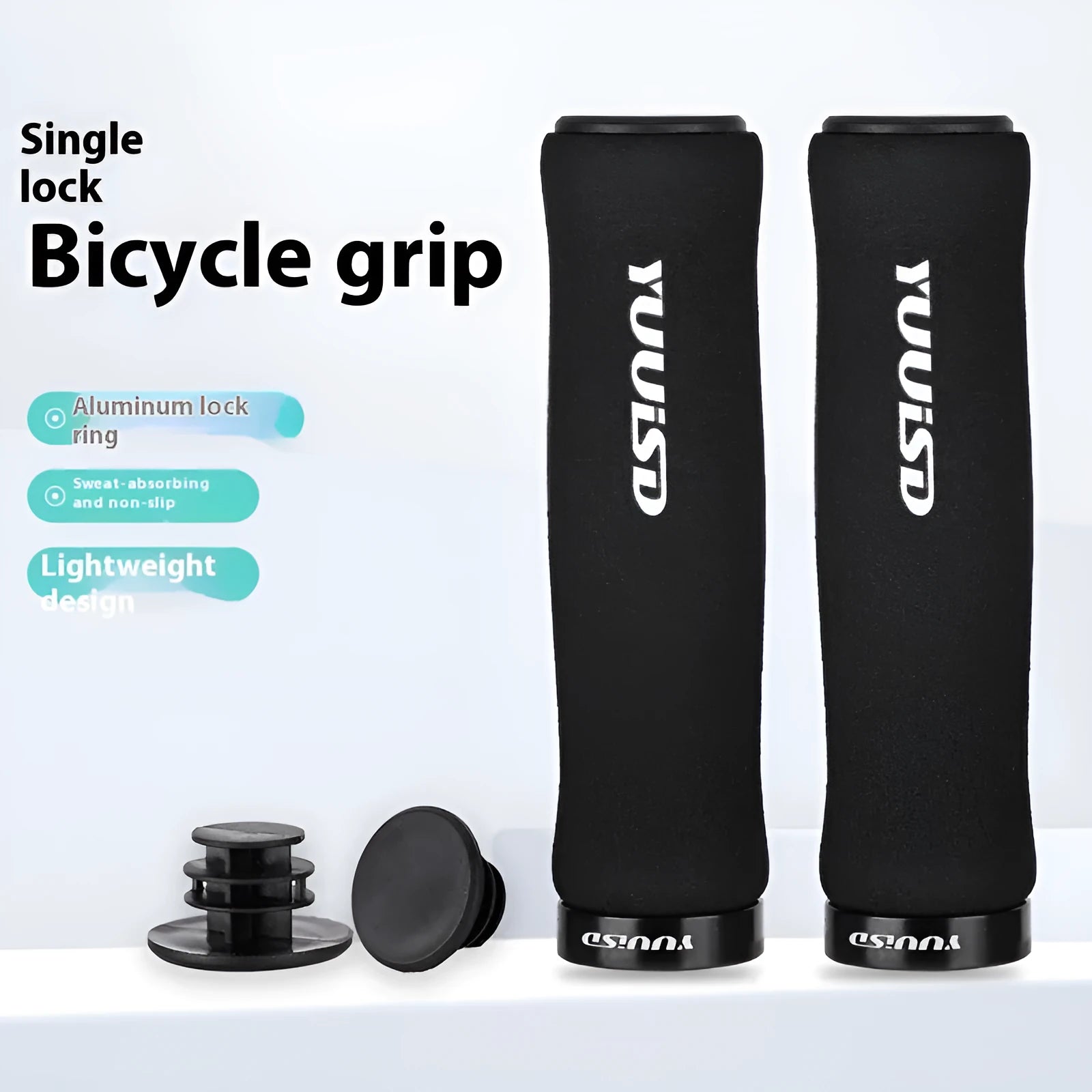 Sponge mountain bike handlebar cover set weighing 41g in black, purple and biange colour options