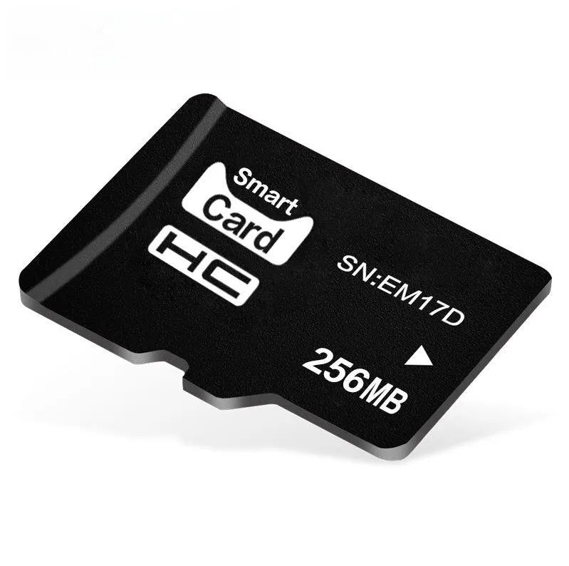 256MB TF memory card with compact dimensions in gift-ready packaging