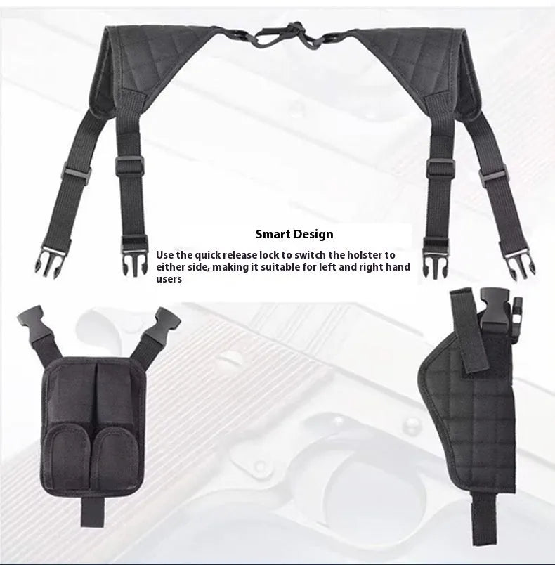 Black Oxford cloth underarm accessory kit shoulder holster with anti-theft clip for outdoor sports