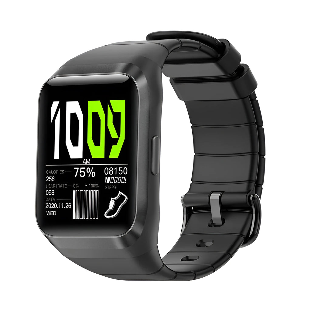 Smart outdoor watch with 1.69 IPS screen, silicone wristband, available in black, green, pink, red