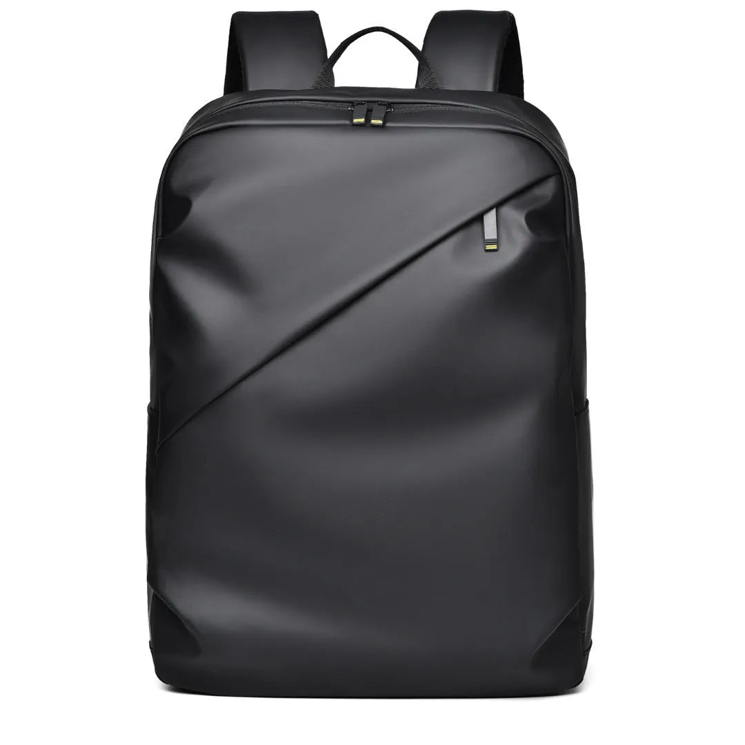 Large capacity waterproof backpack for men in simple design with PU leather construction