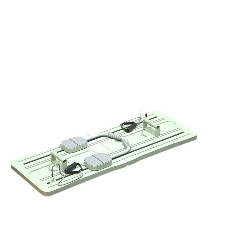 Purple, black, and pink foldable PP plastic belly panel fitness board on a white background.