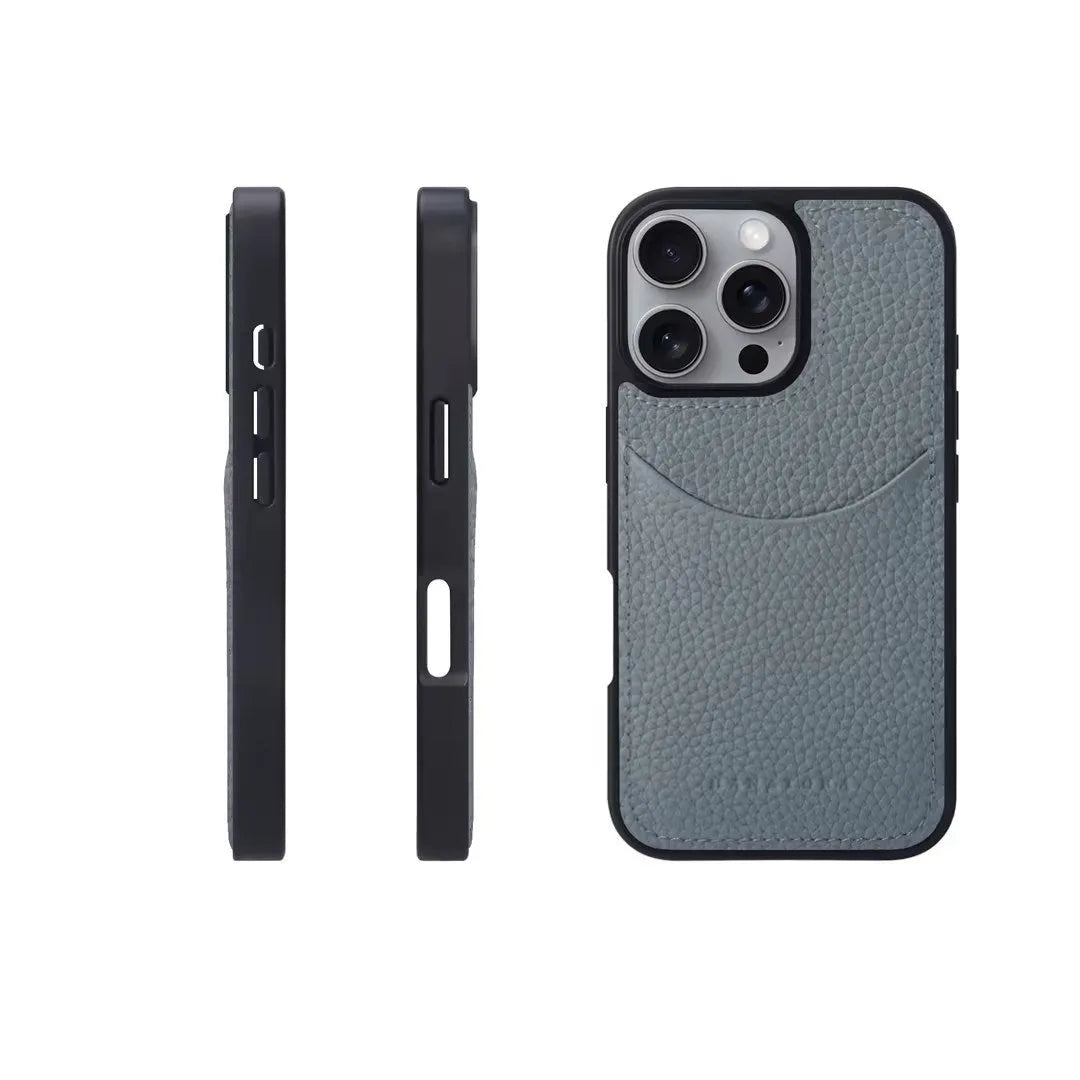 Genuine leather card holder phone case for iPhone non-slip cowhide protective shell card slot