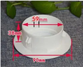 Plastic air-conditioning hole cover in white for sealing wall ports, size options for 37-165mm diameters
