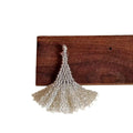 Clear bead woven tulip leaf drop earrings handmade from glass and coloured glaze for women Korean style