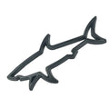 Personalised hollow shark metal decorative label in zinc alloy for car body 7.8x3.5cm silver