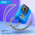 GoPro Hero8 Black silicone protective sleeve with anti-lost carrying strap in blue colour option