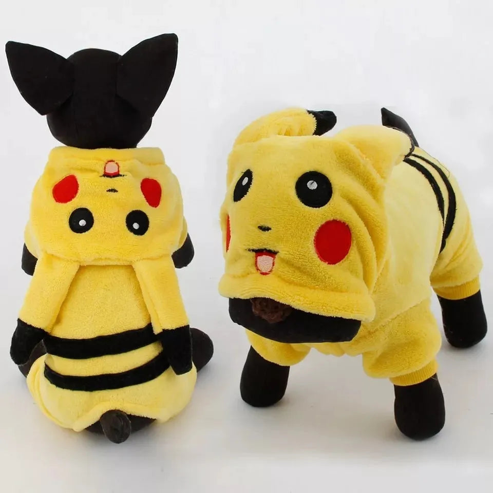 Fleece cartoon cosplay hoodie coat for small to medium cats and dogs in six sizes
