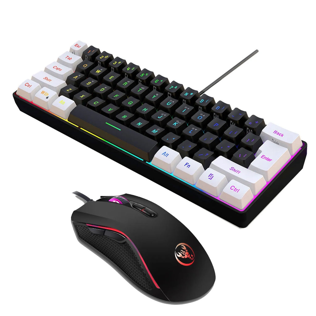 V700WB A869 white and black gaming keyboard and mouse combo with backlight and USB cable
