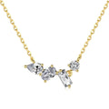 925 silver geometric zircon necklace for women electroplated finish white gold all-match pendant