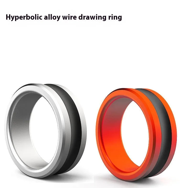 Orange and silver alloy fishing hand guard pull loop with non-slip grip design