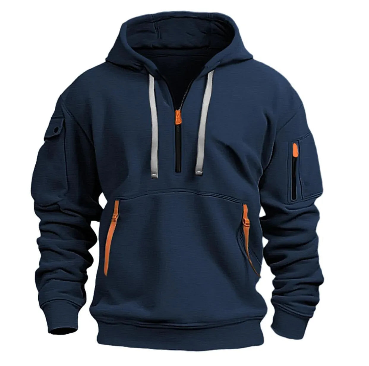 Dropped shoulder hooded sweatshirt in loose pullover style for men and women, polyester fibre, black.