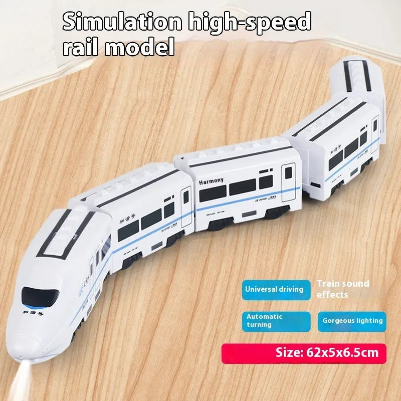 Children's electric high-speed train imitation car model with lighting and sound effects on floor