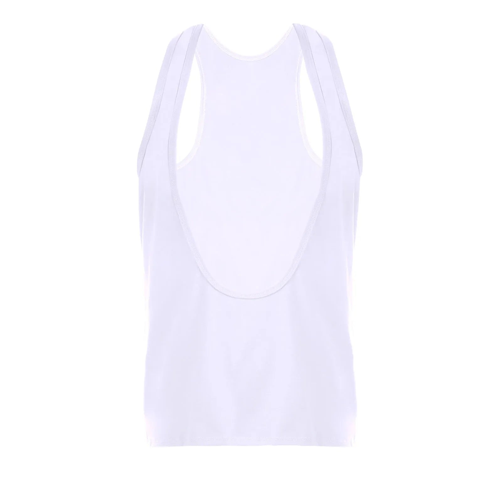 Men's loose-fitting deep V-neck nylon sports vest in black, front view, sleeveless design with wide armholes