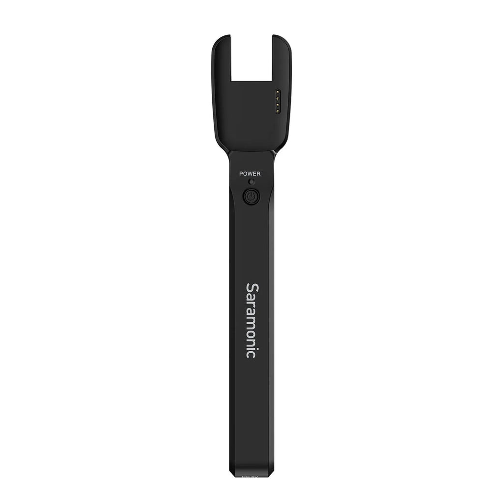 Compact 2.4GHz wireless lapel microphone transmitter with clip and OLED display