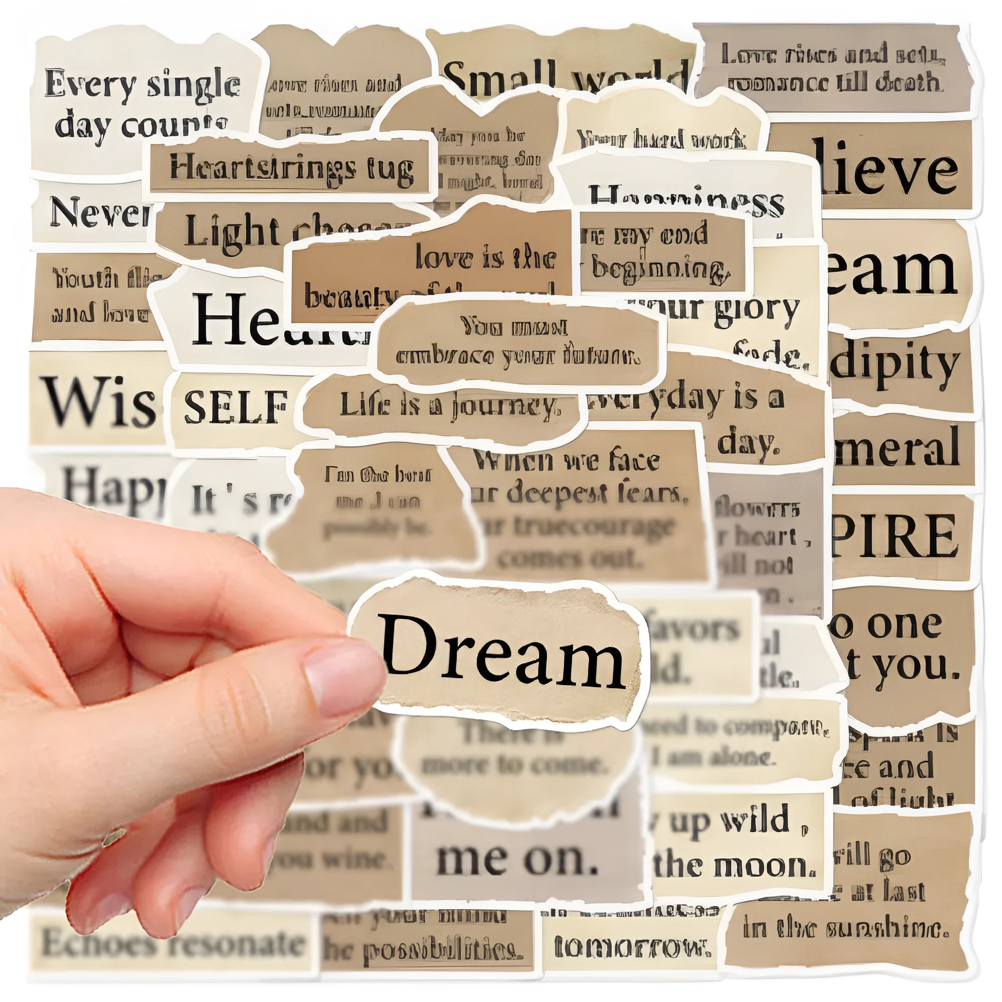 Pack of 25 tear English design waterproof PVC stickers for laptops and notebooks