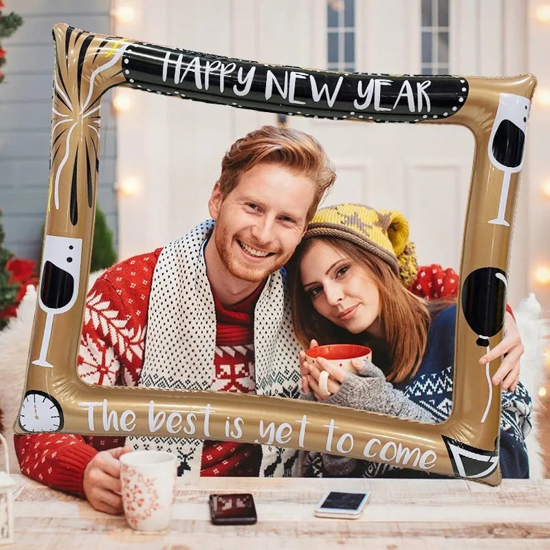Christmas inflatable photo frame PVC prop for youth photography and holiday events