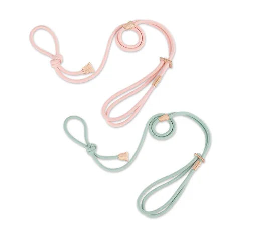 Light green cotton multi-functional dog leash with chest harness function, 12mm rope, adjustable 3.8m length