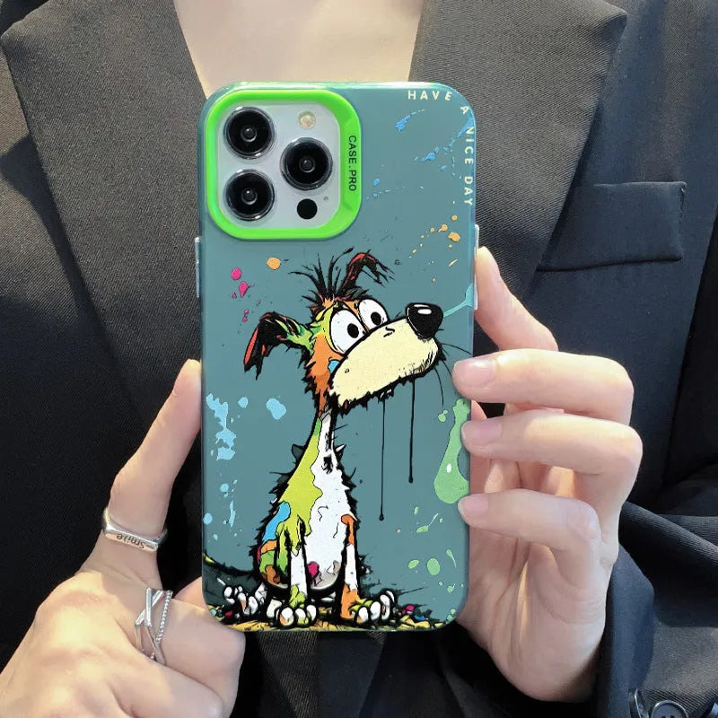 Acrylic phone case with cartoon dog design in white colour for iPhone 13 Pro Max