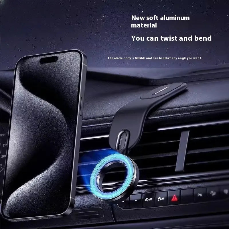 Magnetic car phone holder with 15W wireless charging in ordinary hollow style