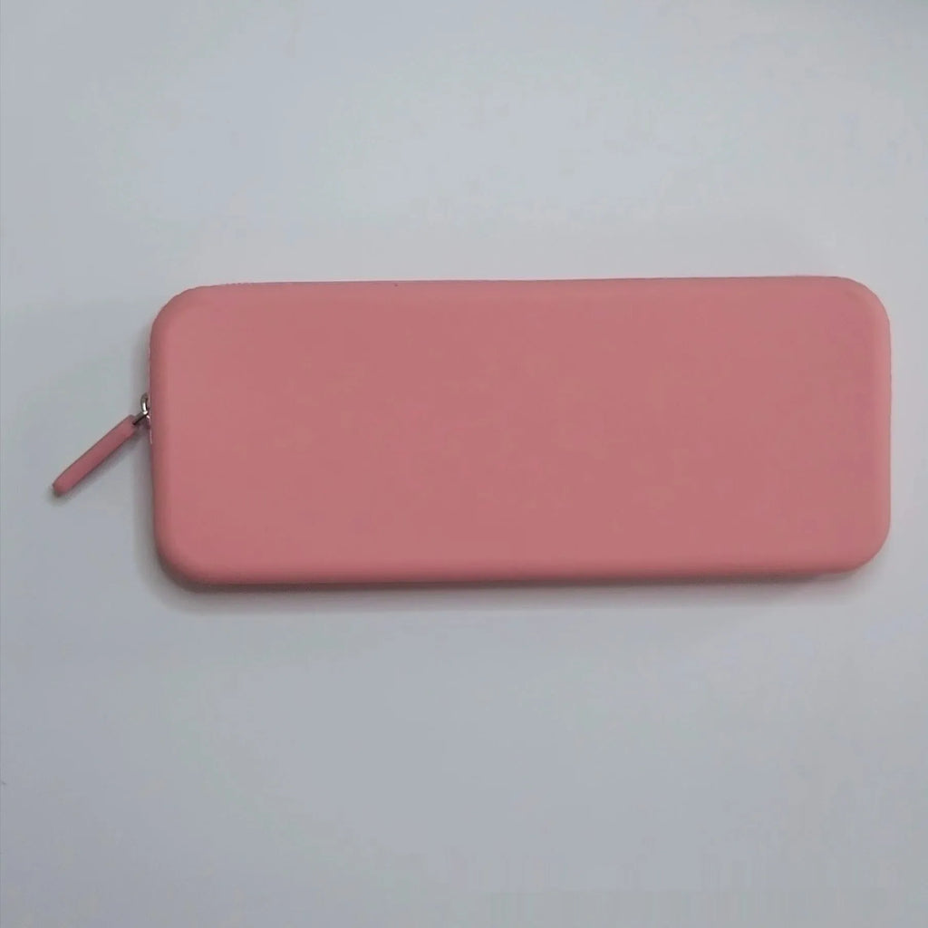 Silicone dustproof travel makeup brush storage bag in various colours, showing size 20x8x2.5cm.