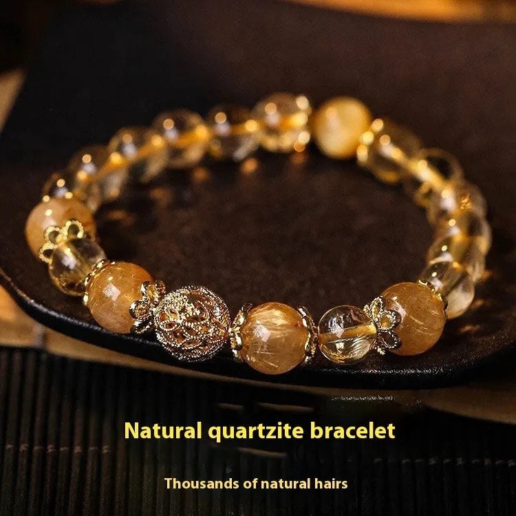 Women's artificial crystal retro bracelet with electroplated finish in yellow gold or amethyst colour options