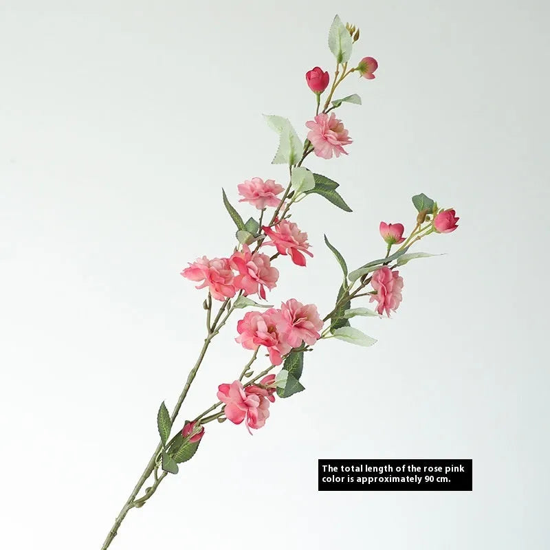 Raw silk simulation fake camellia artificial flower in Autumn Pink colour for home decoration