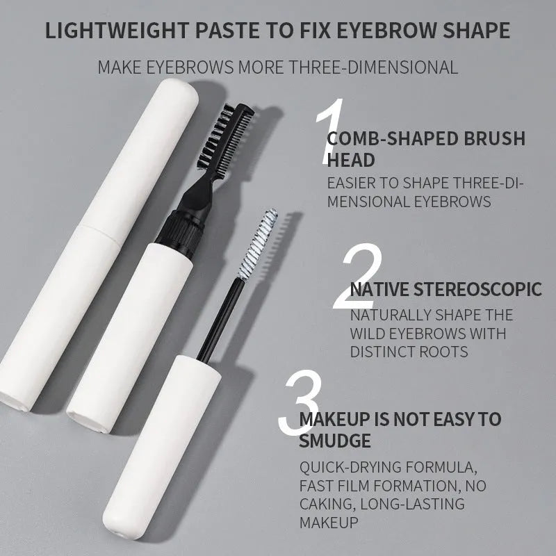 Eyebrow glue bottle with applicator brush for natural eyebrow shaping