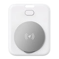 White ABS plastic pet tracking device with portable wearing attachment for Apple devices