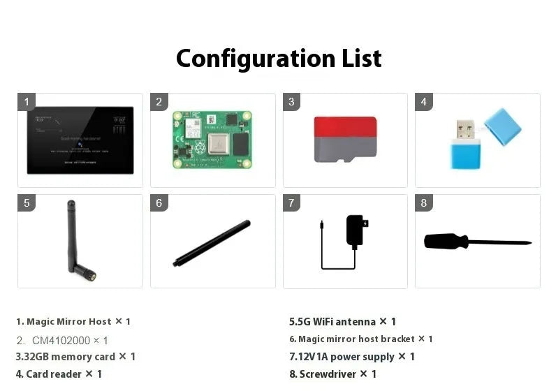 13.3-inch integrated computer touch display with CM4 main control unit for magic mirror voice assistant applications
