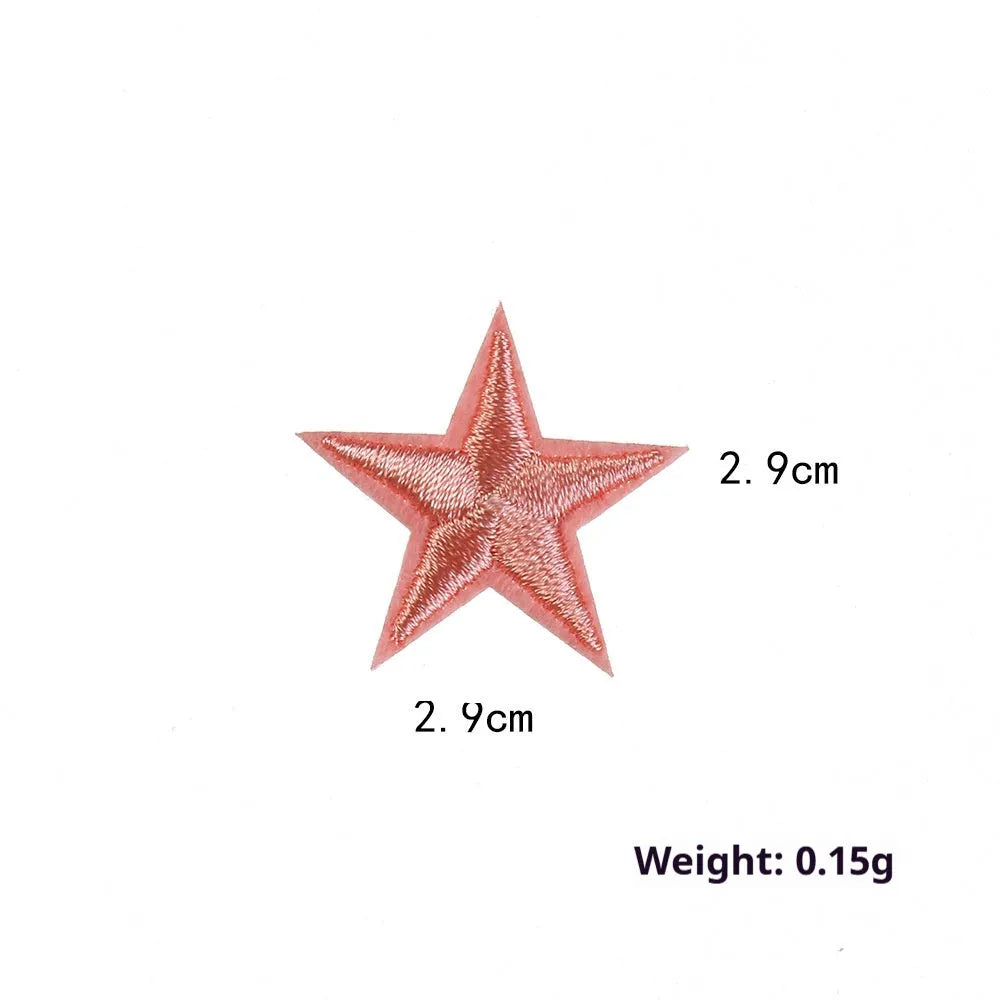 Colourful five-pointed star cloth embroidery stickers for DIY fabric decoration