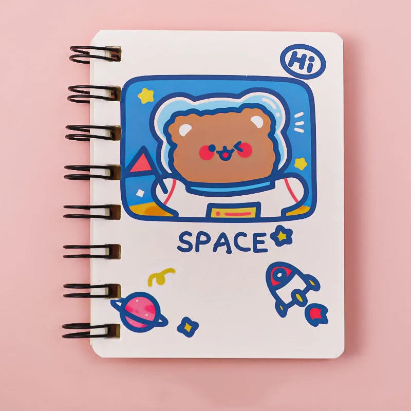 Astronaut series flipped portable pocket notebook measuring 10.5 by 8 centimetres