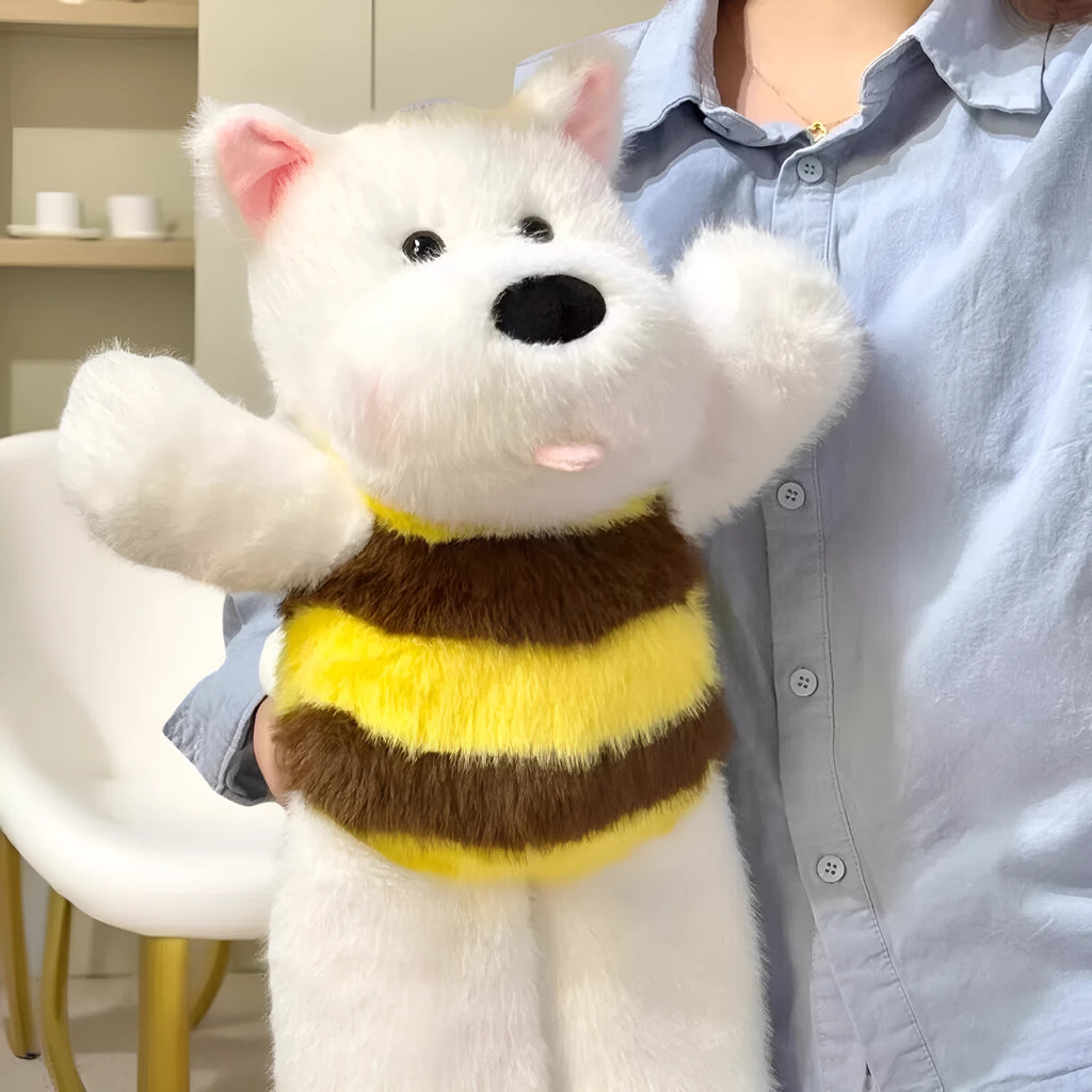 Running Bee West Highland running puppy plush toy doll 45cm tall with PP cotton filling in white colour