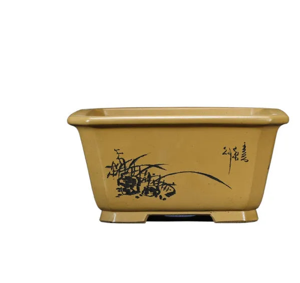 Extra large Chinese style purple clay flower pot for indoor plants on floor or tabletop