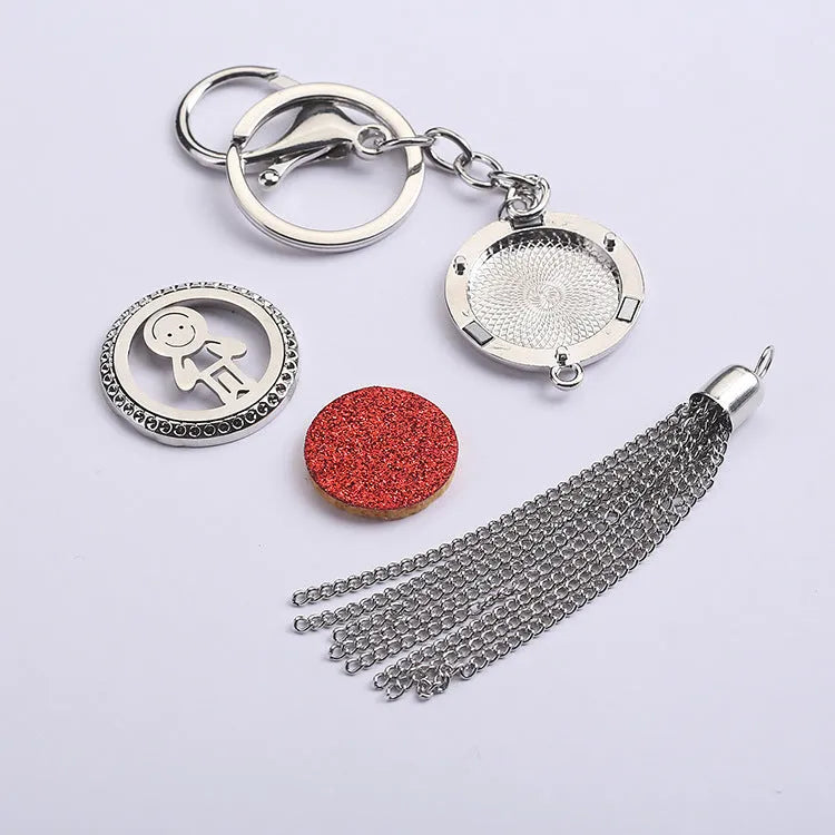 Alloy tassel aromatherapy car pendant necklace with chain for essential oil diffusion