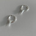 Women's geometric star ear clip earrings with electroplated white gold finish on copper