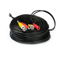 5m BNC DC power video integrated cable in black with moulded connectors for CCTV cameras