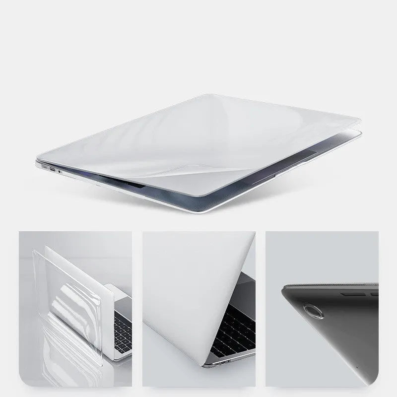 Transparent PC protective case for MacBook Pro 14-inch laptop on table