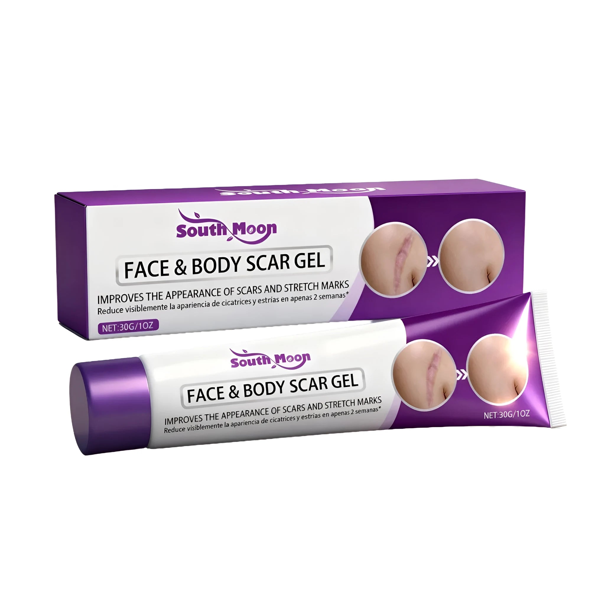 30g tube of face body scar gel with witch hazel and mint leaves