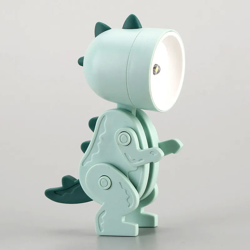 Creative handmade LED mini night lamp with PVC shade in cartoon style, battery operated with button switch