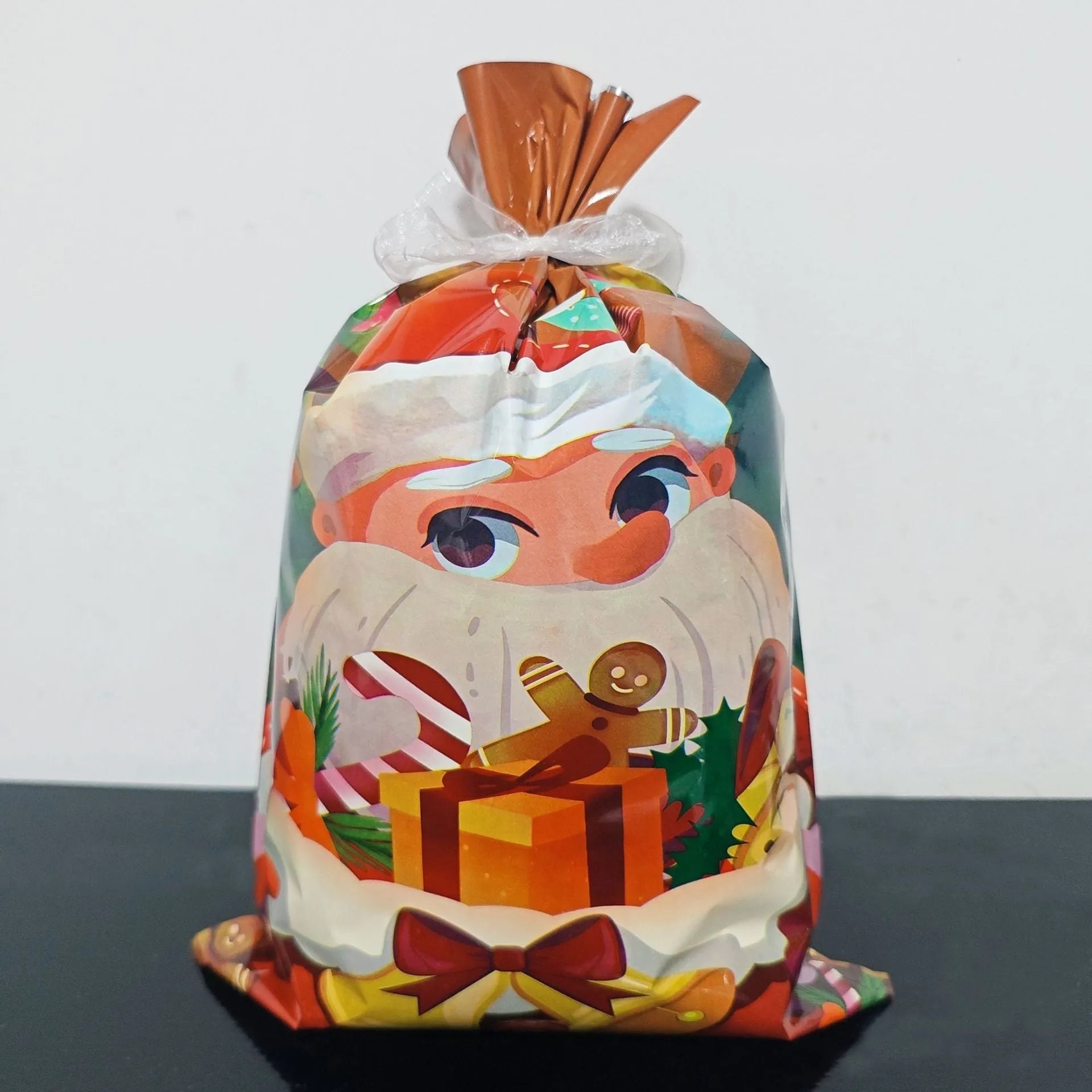 Christmas gift tying packing machine bag OPP aluminium PE 24x32cm sky blue design on white background