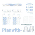 Oblique Angle Salt Series A5 and B5 student draft notebook with 60 pages, showing white and plaid blue cover options.